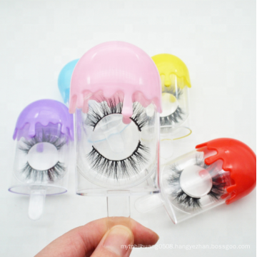 Ice Cream Plastic Eyelash Box Packaging with Private Label For 25mm 5D Mink Lashes Drop Shipping Free Samples 3DLM HAE 3DVM
